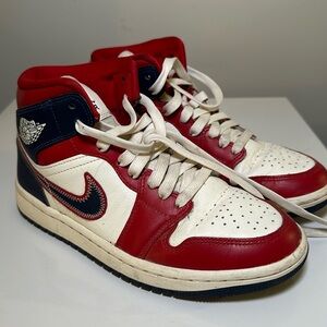 Air Jordan 1 Mid SE 'USA' 2022 Red White Blue DQ7648-600 - 5.5 W